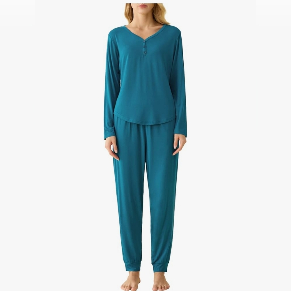 NWT Teal Bamboo Viscose Women's Pajama Set